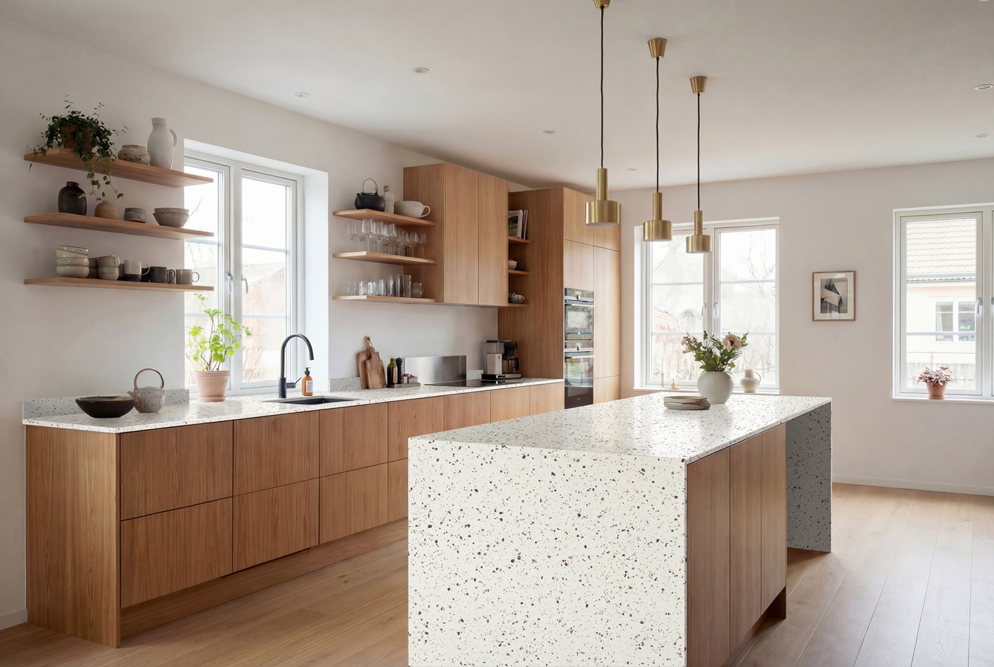 Terrazzo Nuvola, HIMACS - Solid Surface Countertops | LX Hausys US